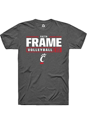 Faith Frame  Cincinnati Bearcats Dark Grey Rally NIL Stacked Box Short Sleeve T Shirt