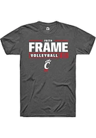 Faith Frame  Cincinnati Bearcats Dark Grey Rally NIL Stacked Box Short Sleeve T Shirt