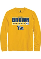 Kendall Brown  Pitt Panthers Gold Rally NIL Stacked Box Long Sleeve T Shirt