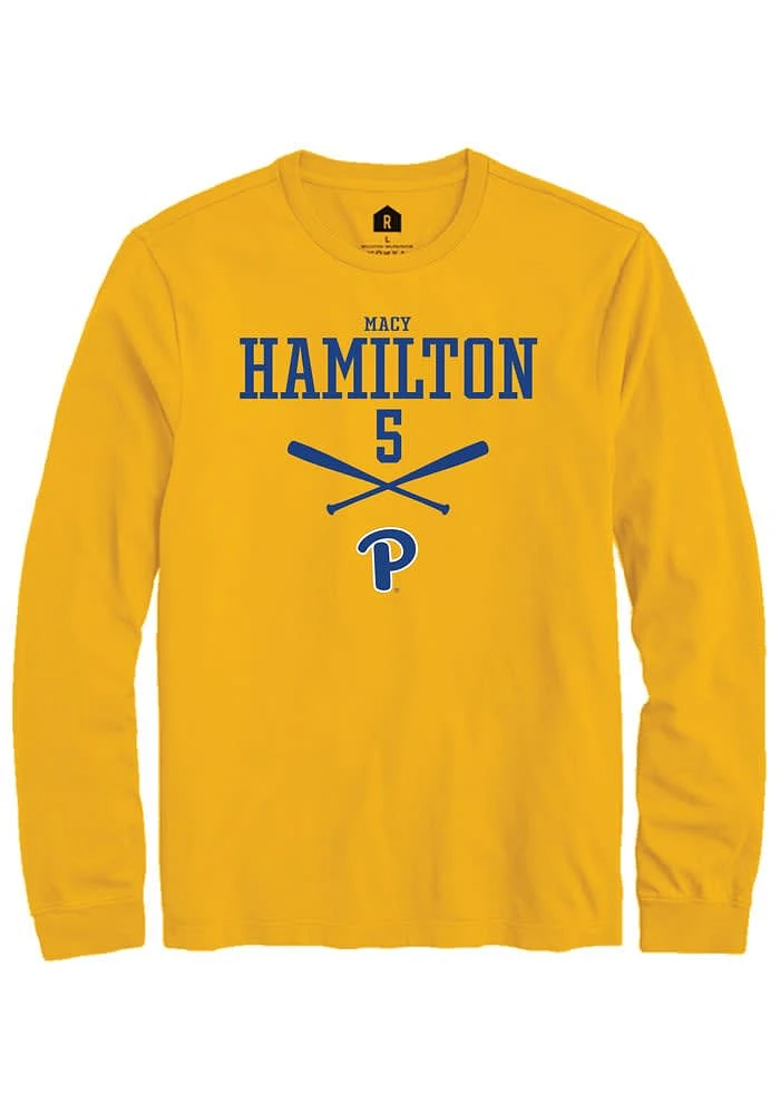 Macy Hamilton Pitt Panthers Gold Rally NIL Sport Icon Long Sleeve T Shirt