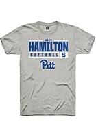 Macy Hamilton  Pitt Panthers Ash Rally NIL Stacked Box Short Sleeve T Shirt