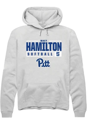 Macy Hamilton Rally Pitt Panthers Mens NIL Stacked Box Long Sleeve Hoodie
