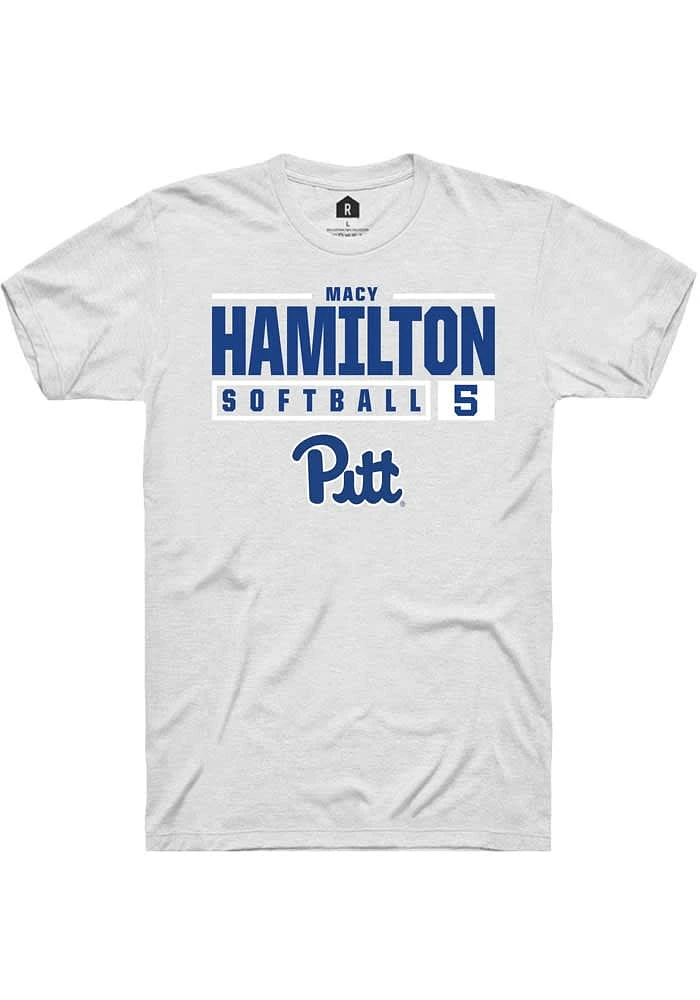 Macy Hamilton Pitt Panthers Rally NIL Stacked Box Short Sleeve T Shirt