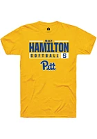 Macy Hamilton  Pitt Panthers Gold Rally NIL Stacked Box Short Sleeve T Shirt
