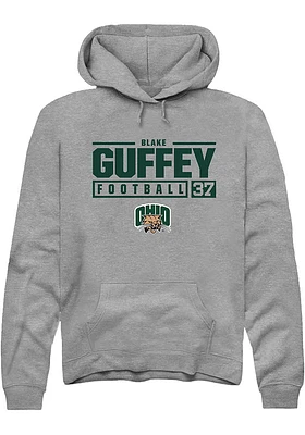 Blake Guffey  Rally Ohio Bobcats Mens Graphite NIL Stacked Box Long Sleeve Hoodie