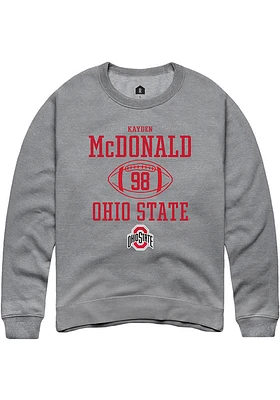 Kayden McDonald  Rally Ohio State Buckeyes Mens Graphite NIL Sport Icon Long Sleeve Crew Sweatshir..