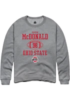 Kayden McDonald  Rally Ohio State Buckeyes Mens Graphite NIL Sport Icon Long Sleeve Crew Sweatshir..