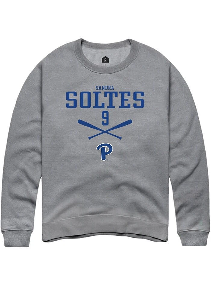 Sandra Soltes Rally Pitt Panthers Mens Graphite NIL Sport Icon Long Sleeve Crew Sweatshirt
