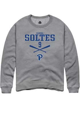 Sandra Soltes  Rally Pitt Panthers Mens Graphite NIL Sport Icon Long Sleeve Crew Sweatshirt