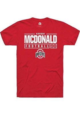 Kayden McDonald Ohio State Buckeyes Rally NIL Stacked Box Short Sleeve T Shirt