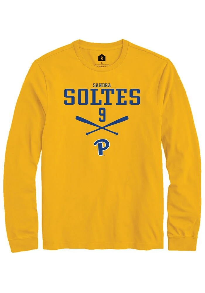 Sandra Soltes Pitt Panthers Gold Rally NIL Sport Icon Long Sleeve T Shirt