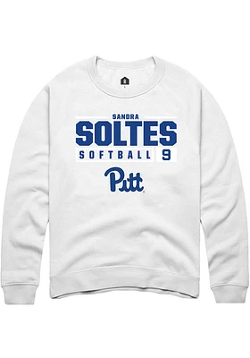 Sandra Soltes Rally Pitt Panthers Mens NIL Stacked Box Long Sleeve Crew Sweatshirt