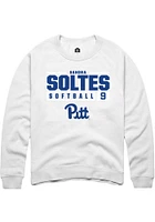 Sandra Soltes Rally Pitt Panthers Mens NIL Stacked Box Long Sleeve Crew Sweatshirt