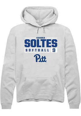 Sandra Soltes Rally Pitt Panthers Mens NIL Stacked Box Long Sleeve Hoodie