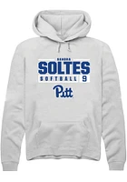 Sandra Soltes Rally Pitt Panthers Mens NIL Stacked Box Long Sleeve Hoodie