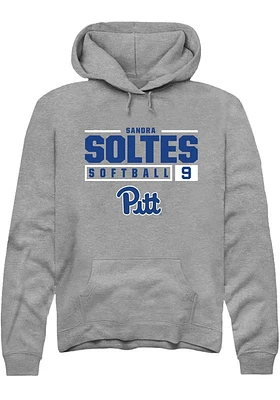 Sandra Soltes  Rally Pitt Panthers Mens Graphite NIL Stacked Box Long Sleeve Hoodie