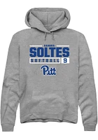Sandra Soltes  Rally Pitt Panthers Mens Graphite NIL Stacked Box Long Sleeve Hoodie