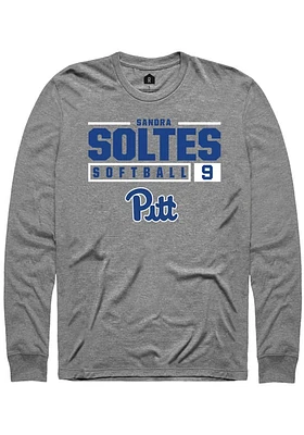 Sandra Soltes  Pitt Panthers Graphite Rally NIL Stacked Box Long Sleeve T Shirt