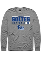 Sandra Soltes  Pitt Panthers Graphite Rally NIL Stacked Box Long Sleeve T Shirt