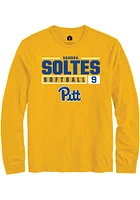 Sandra Soltes  Pitt Panthers Gold Rally NIL Stacked Box Long Sleeve T Shirt