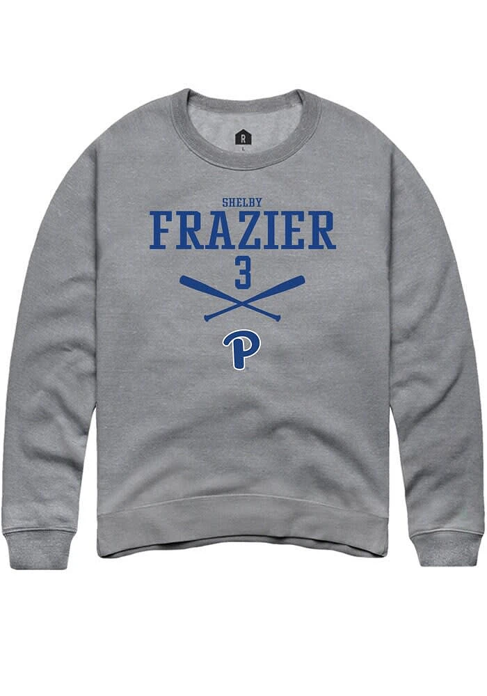 Shelby Frazier Rally Pitt Panthers Mens Graphite NIL Sport Icon Long Sleeve Crew Sweatshirt