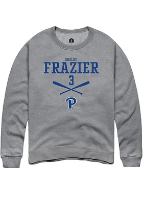 Shelby Frazier  Rally Pitt Panthers Mens Graphite NIL Sport Icon Long Sleeve Crew Sweatshirt