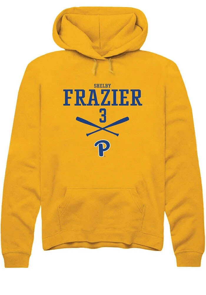 Shelby Frazier Rally Pitt Panthers Mens Gold NIL Sport Icon Long Sleeve Hoodie
