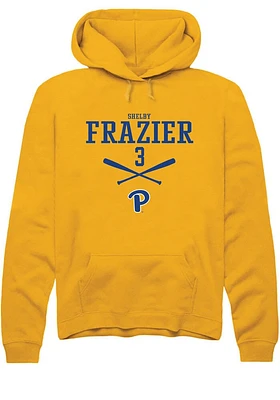 Shelby Frazier  Rally Pitt Panthers Mens Gold NIL Sport Icon Long Sleeve Hoodie