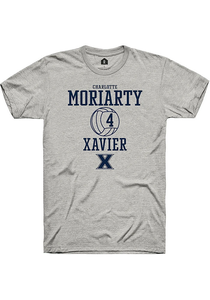 Charlotte Moriarty  Xavier Musketeers Ash Rally NIL Sport Icon Short Sleeve T Shirt