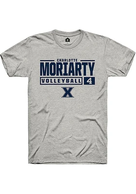 Charlotte Moriarty  Xavier Musketeers Ash Rally NIL Stacked Box Short Sleeve T Shirt