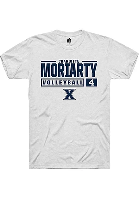 Charlotte Moriarty  Xavier Musketeers White Rally NIL Stacked Box Short Sleeve T Shirt