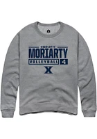 Charlotte Moriarty  Rally Xavier Musketeers Mens Graphite NIL Stacked Box Long Sleeve Crew Sweatsh..