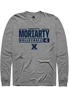 Charlotte Moriarty  Xavier Musketeers Graphite Rally NIL Stacked Box Long Sleeve T Shirt