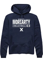 Charlotte Moriarty  Rally Xavier Musketeers Mens Navy Blue NIL Stacked Box Long Sleeve Hoodie