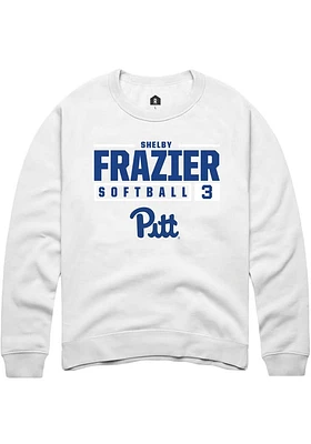 Shelby Frazier Rally Pitt Panthers Mens NIL Stacked Box Long Sleeve Crew Sweatshirt