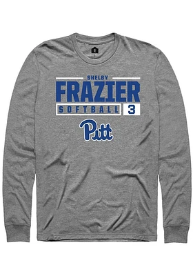 Shelby Frazier  Pitt Panthers Graphite Rally NIL Stacked Box Long Sleeve T Shirt