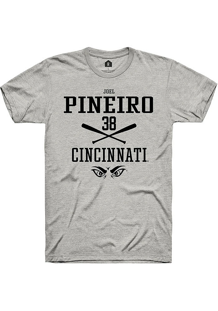 Joel Pineiro Cincinnati Bearcats Ash Rally NIL Sport Icon Short Sleeve T Shirt