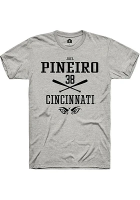 Joel Pineiro  Cincinnati Bearcats Ash Rally NIL Sport Icon Short Sleeve T Shirt