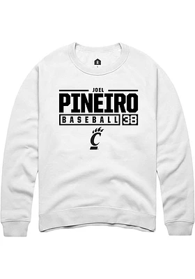 Joel Pineiro Rally Cincinnati Bearcats Mens NIL Stacked Box Long Sleeve Crew Sweatshirt