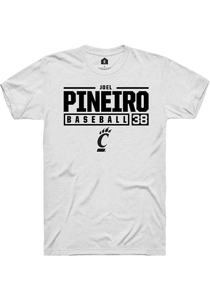 Joel Pineiro Cincinnati Bearcats Rally NIL Stacked Box Short Sleeve T Shirt