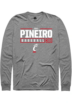 Joel Pineiro  Cincinnati Bearcats Graphite Rally NIL Stacked Box Long Sleeve T Shirt