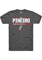 Joel Pineiro  Cincinnati Bearcats Dark Grey Rally NIL Stacked Box Short Sleeve T Shirt