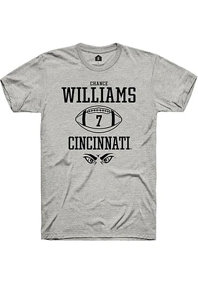 Chance Williams  Cincinnati Bearcats Ash Rally NIL Sport Icon Short Sleeve T Shirt