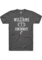 Chance Williams  Cincinnati Bearcats Dark Grey Rally NIL Sport Icon Short Sleeve T Shirt