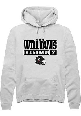 Chance Williams Rally Cincinnati Bearcats Mens NIL Stacked Box Long Sleeve Hoodie