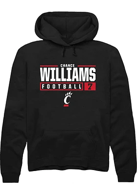 Chance Williams Rally Cincinnati Bearcats Mens NIL Stacked Box Long Sleeve Hoodie