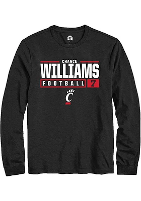 Chance Williams Cincinnati Bearcats Rally NIL Stacked Box Long Sleeve T Shirt