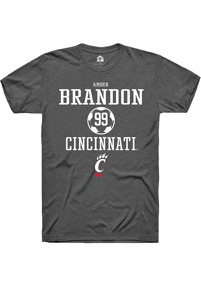 Amber Brandon  Cincinnati Bearcats Dark Grey Rally NIL Sport Icon Short Sleeve T Shirt