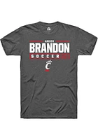 Amber Brandon  Cincinnati Bearcats Dark Grey Rally NIL Stacked Box Short Sleeve T Shirt