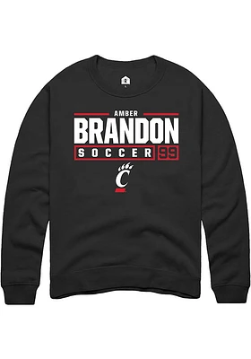 Amber Brandon Rally Cincinnati Bearcats Mens NIL Stacked Box Long Sleeve Crew Sweatshirt